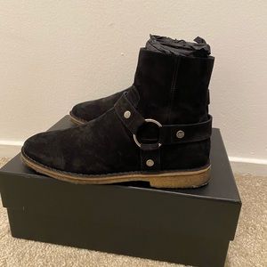 Saint Laurent suede Nevada 20 harness boots